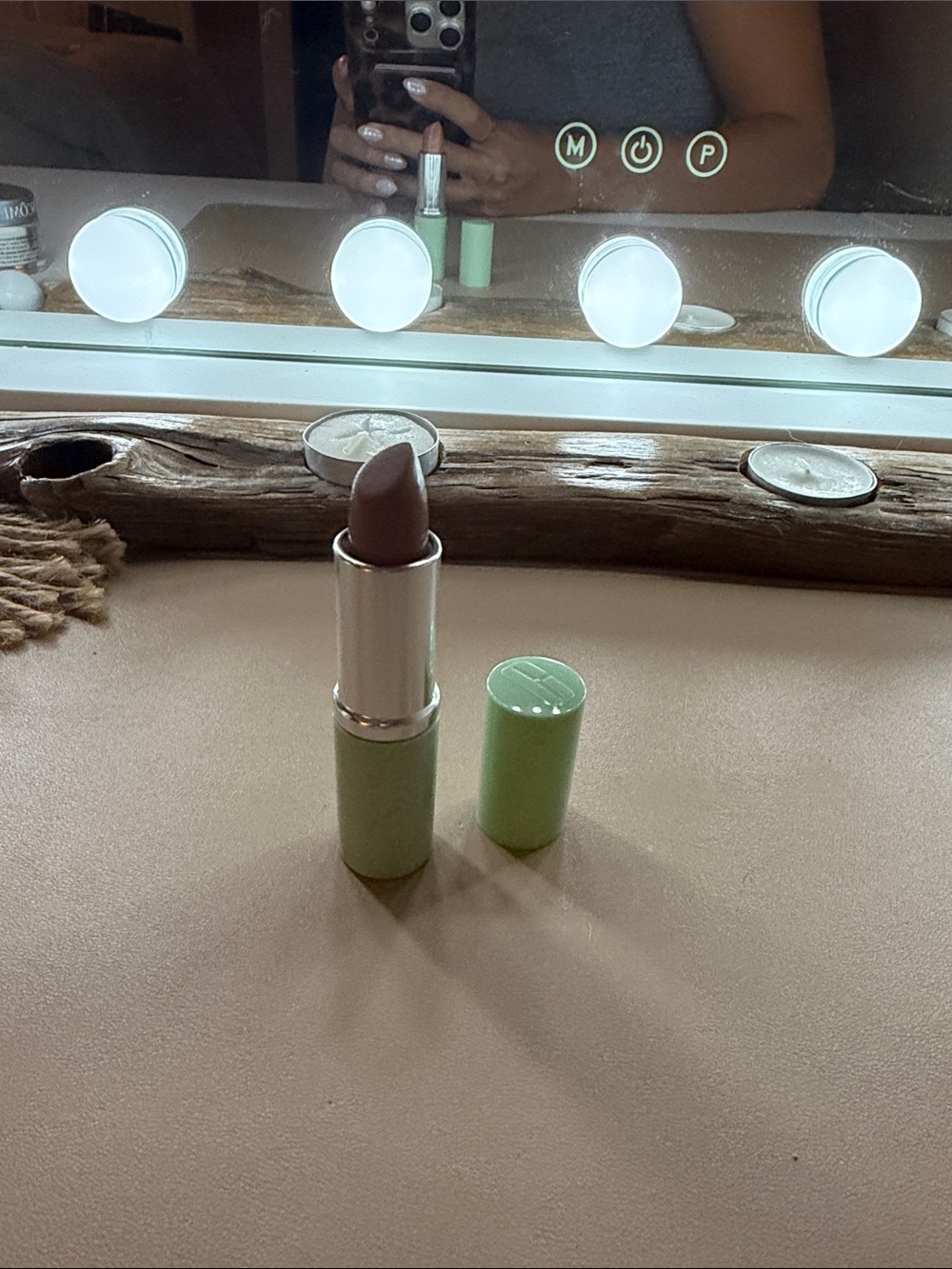 Clinique Mauve-Nude Lipstick in Light Green Twist-Up Case